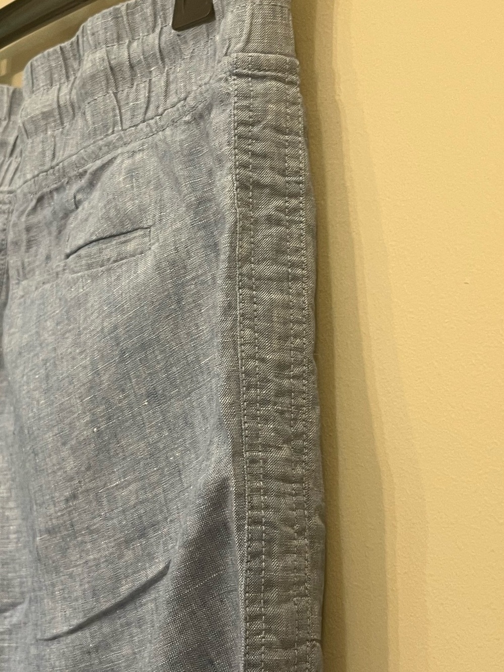 Athleta Cabo Linen Jogger blue, pockets elastic waist athleisure 6 - Picture 4 of 7
